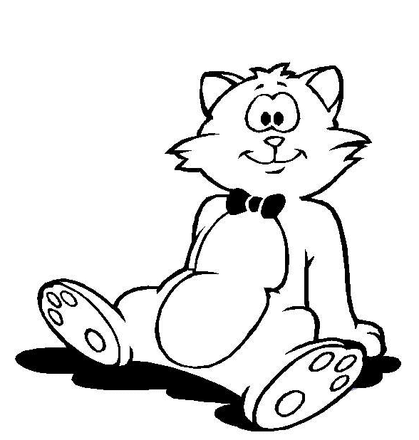 coloriage chat avec noeud papillon